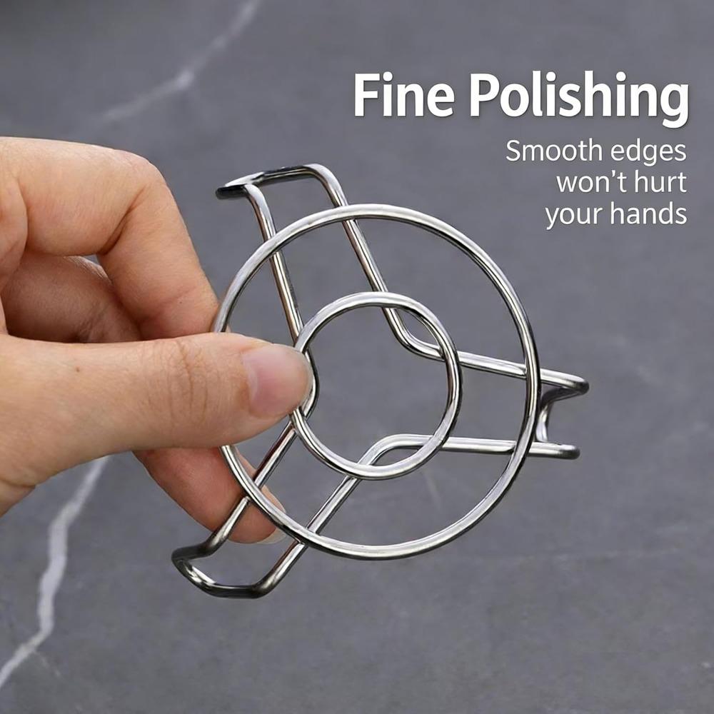 Ultra Mini Steaming Rack 2PCS Different Heights, Egg Steaming Rack Mini Stainless Steel Height Small Leg Rack, Small Cup Pot Holder