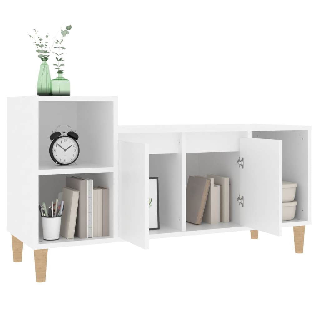 TV Stand in White 100 x 35 x 55 cm Engineered Wood