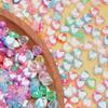 500g ca. 2600 Stück Acryl Lose Perlen Armband Ohrringe DIY Herzform Anhänger Halskette 8,5*9mm Perlen für Schmuckherstellung