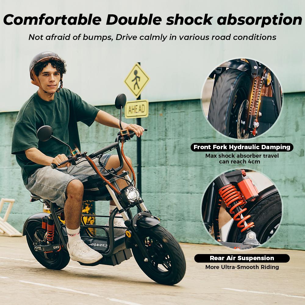 IScooter DX5 Ηλεκτρικό Πατίνι Ενηλίκων με Κάθισμα, Μοτέρ 1500W, Μπαταρία 48V15.6AH 15 ιντσών