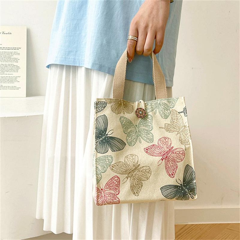 Ins Bento Bag Canvas Tote Bag Out Dagkontorarbeidere Med Rice Mother Lunch Box Bag