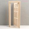 1 Set 1/12 Wooden Unpainted 6-Panel Door Furniture Accessories Dolls House Miniature Fairy Garden Decoration
