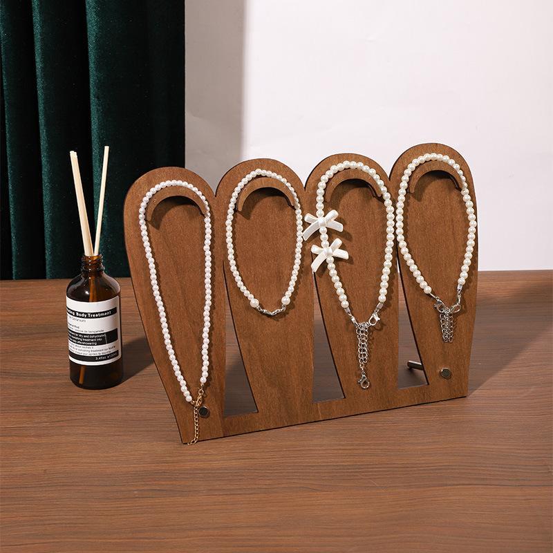 Simple Wood Bracelet Tray Hand Bangle Organizer Bracelet Display Rack Ornaments Storage Case Necklace Display Stand Gift