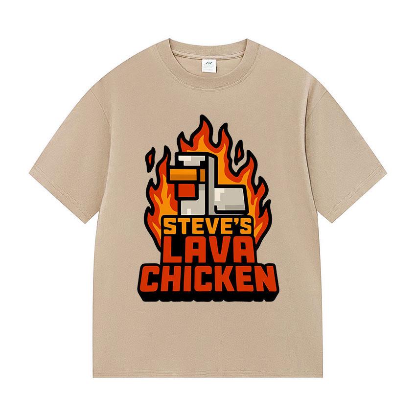 Steve‘s Lava Chicken Jockey Funny Meme T Shirts Men Women Fashion Humor Cotton T-shirts Vintage Oversized Short Sleeve Tops Tees
