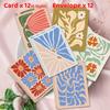 12pcs/set Assorted Modern Folk Art Greeting Cards with Envelopes – Versatile Cards for Weddings, Thank Yous & Congratulations