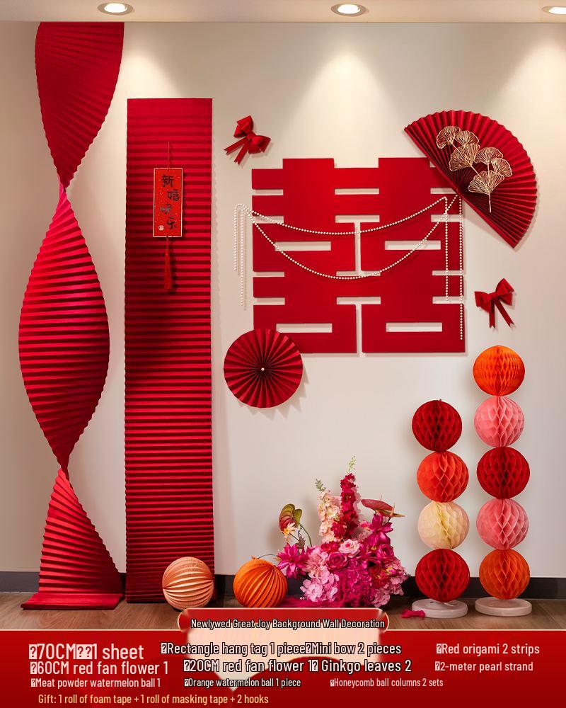 Elegant Wedding Room Decoration Set: Complete Background Wall & Living Room Decorations