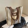 Striped Canvas Bag Women's New Summer Casual Lightweight Shoulder Bag Large Capacity Tote Bag Shopping Bag
