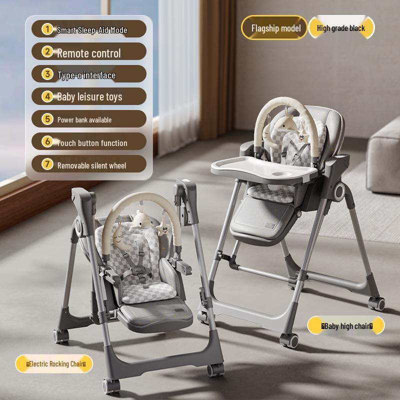 Multifunctional 2-in-1 Electric Baby Rocking and Dining Chair