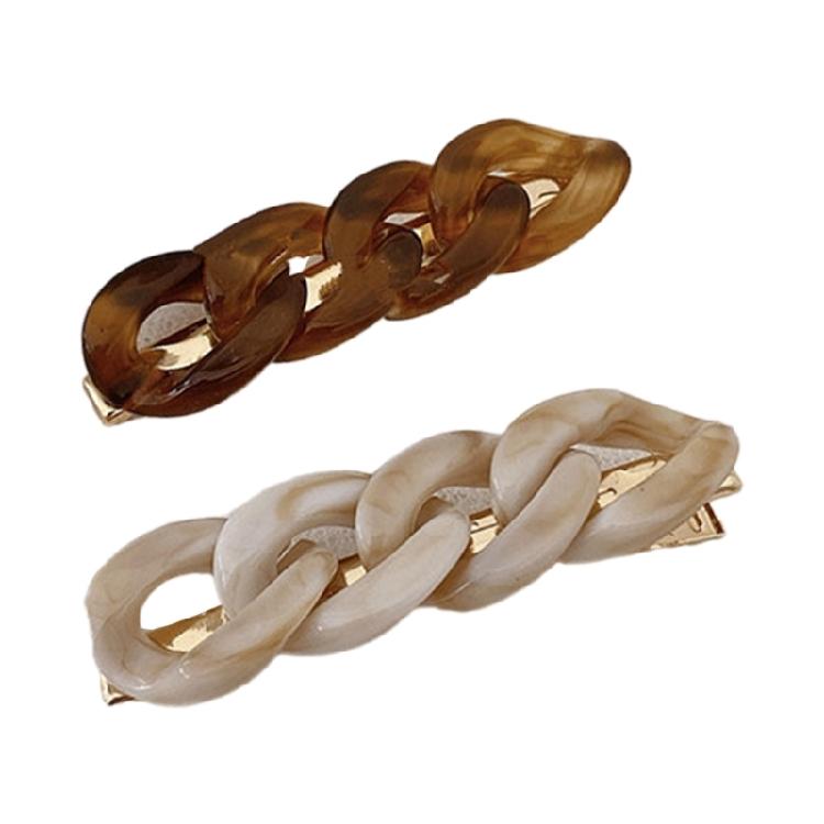 Elegant Chain Barrettes Delicate Pearls Hair Clip for Women Girls Fashionable Hair Ornament Sweet Hairpin