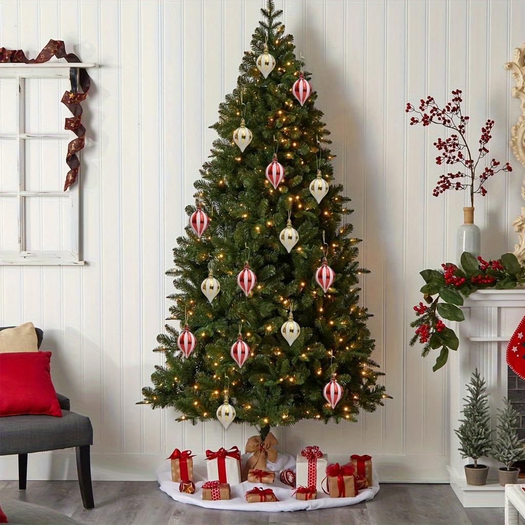 6pcs Holiday Christmas Tree Decorations Durable Plastic, Suitable for Various Scenes Home, Wedding,Party Indoor/Outdoor Featherless Ornament Set
