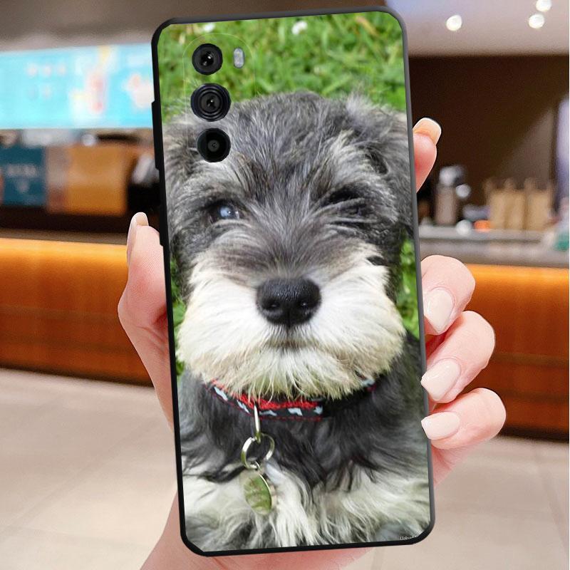 Phone Case For Motorola Edge 50 40 Pro 60 50 40 30 Ultra Neo Fusion Moto G85 G72 G53 G54 G84 G13 G32 Schnauzer Puppy Dog Art