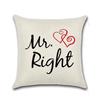 Lover Red Lips Beard Cushion Cover Cotton Linen Valentine'S Day Throw Pillow Case For Sofa Couple Decorative Pillowcase Zt119