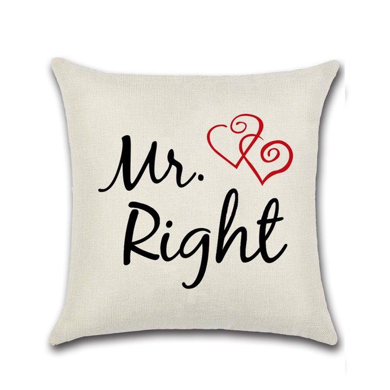 Lover Red Lips Beard Cushion Cover Cotton Linen Valentine'S Day Throw Pillow Case For Sofa Couple Decorative Pillowcase Zt119