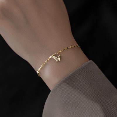 S925 Sterling Silver Thin Bracelet for Girls 2023 New Ins Niche Design Butterfly Hand Jewelry
