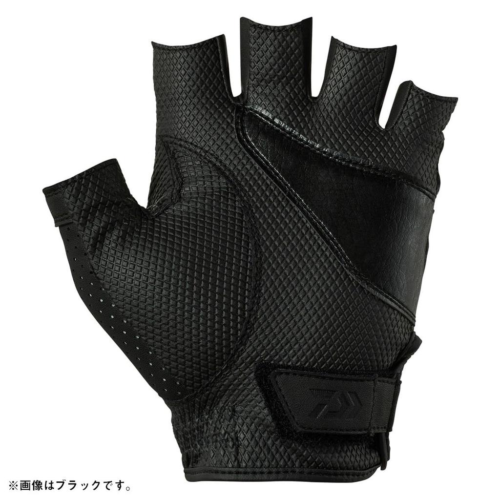 Daiwa Faux Leather Size L Gloves, 5-Piece Cut, 25DG-2325, Black,