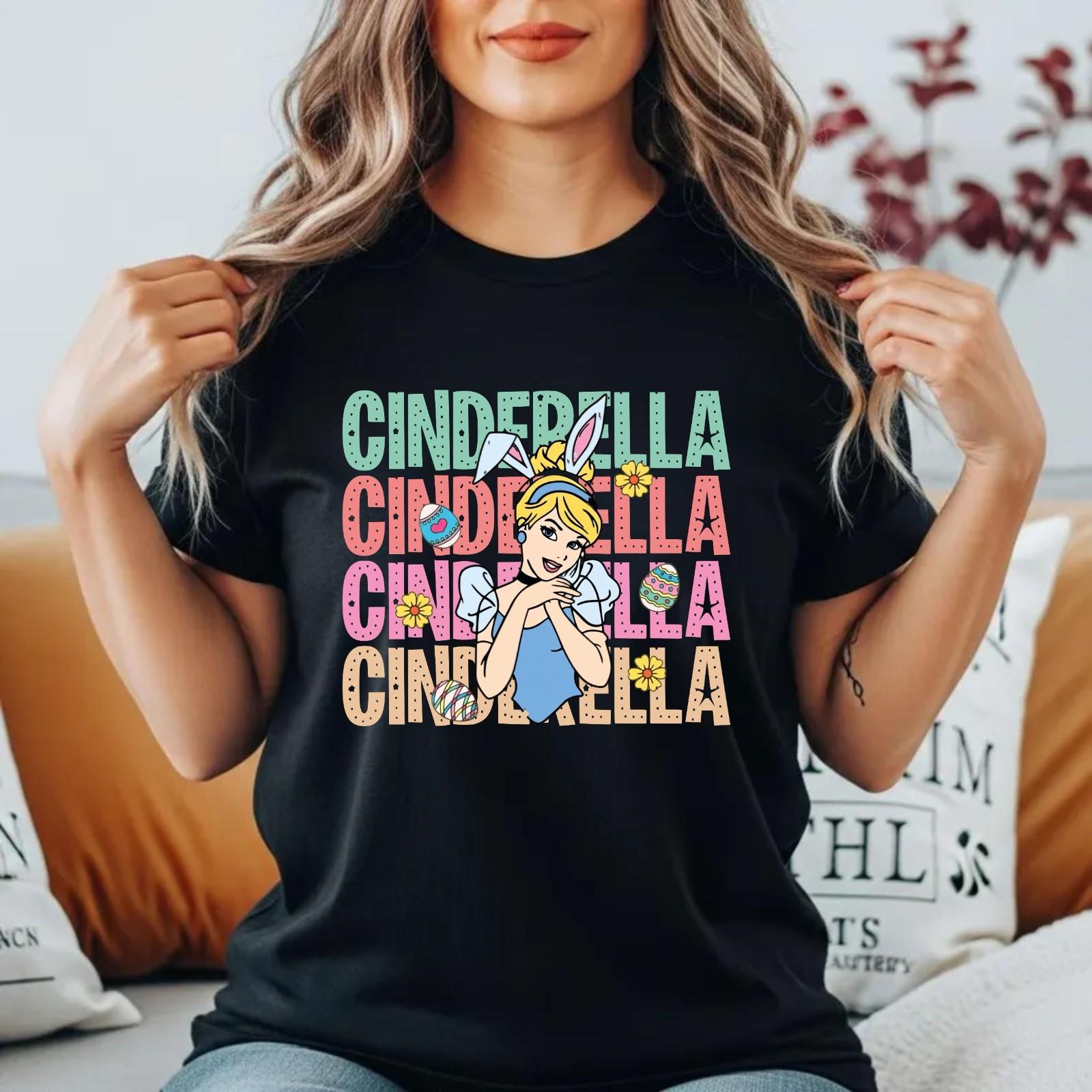 Cinderella Easter Bunny Princess T-Shirt Cute Disney Princess Festive Gift Top L