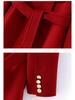 Women's Double-Sided Wool Coat, Extra Long Hepburn Style with Detachable Shawl – Fashionable Autumn/Winter Outerwear