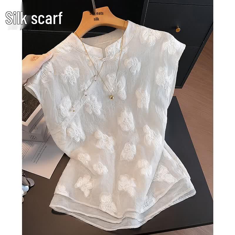SIBOSHENG New Chinese Style Short-Sleeve Blouse 2XL