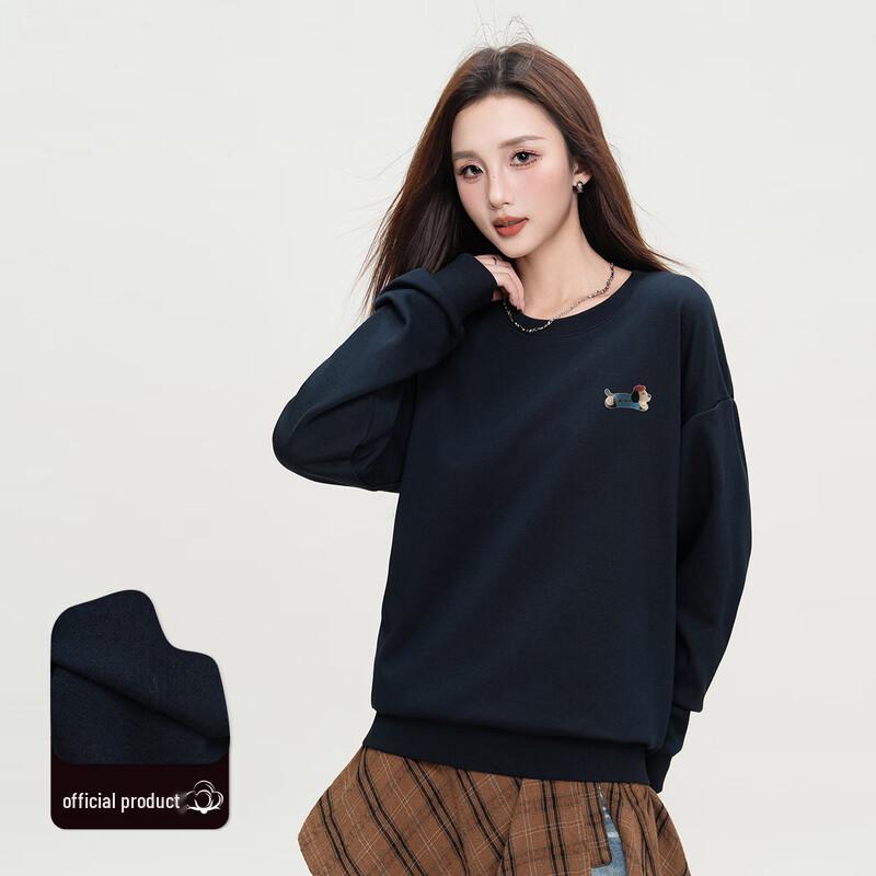 Izzue Women's Puppy Graphic Round Neck Sweatshirt