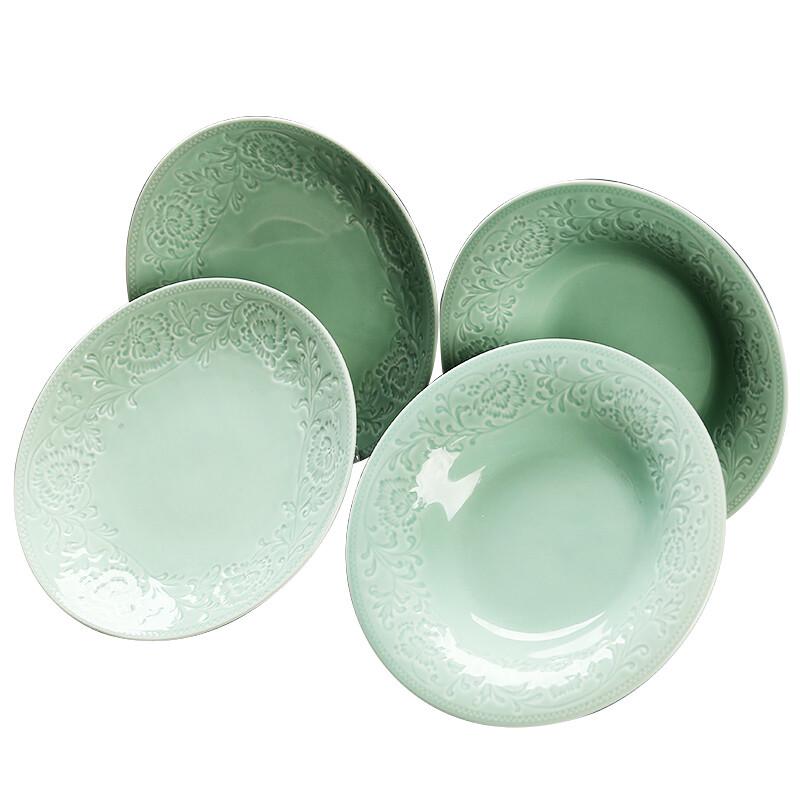 Susu Celadon Glaze Ceramic Soup Plate