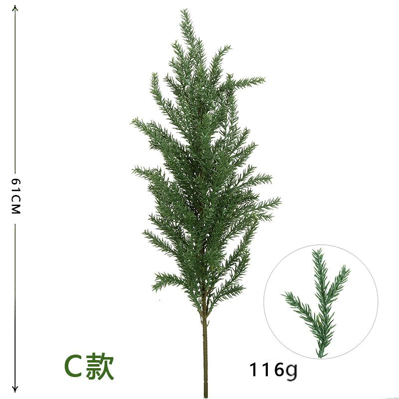 Simulated Pine Branch Single Decorative Christmas Green Plant Ornament Indoor Flower Arrangement Accessories, Simulated Pine Needles