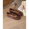 Frosted Leather Mary Jane Shoes Women's New Autumn Grandma Shoes Flat Bottom Shallow Mouth Single Shoes Ballet Shoes