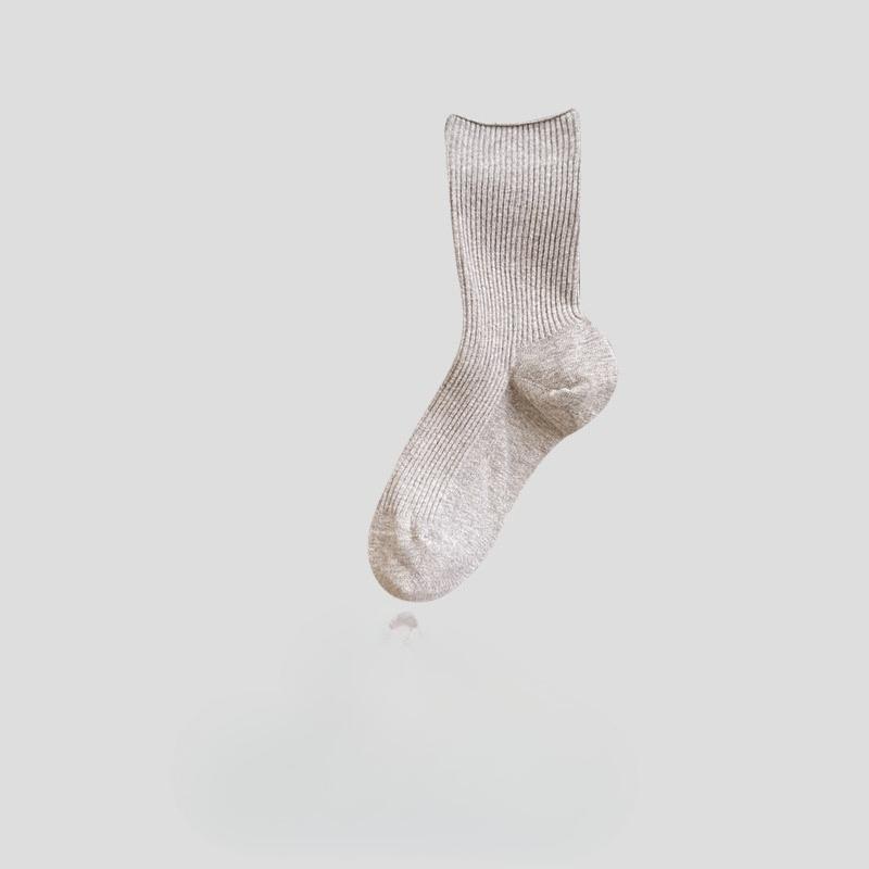Women's Mid-calf Socks, Spring and Autumn Cotton Socks, Long Socks, Solid Color, Versatile Autumn Boneless Pile Socks