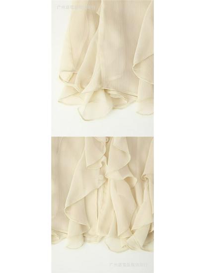 Summer 2026 European & American V-Neck Layered Ruffled Pleated Women's Shirt