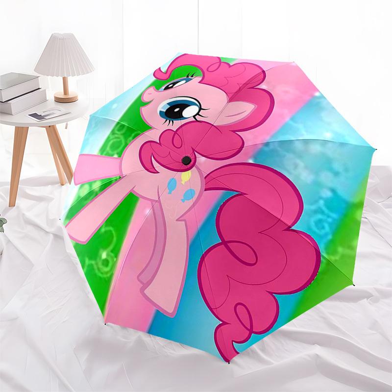 

1pc Pinkie Pie My Little Pony Automatic Folding Umbrella, Portable 3-Fold Design with Iron Frame, Outdoor for Fans, Travelers, Everyday Use, Perfect G