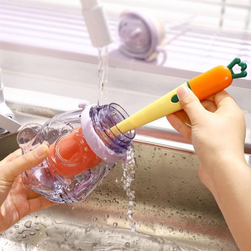 Cepillo de Limpieza 3 en 1 Lavavasos Mango Largo Cepillo para Botellas Perezoso Limpiador de Vidrio Cepillo para Lavar Termos Accesorios de Limpieza de Cocina