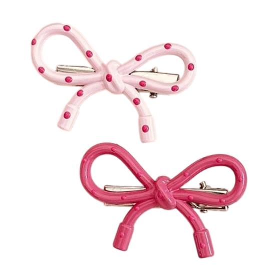 4Pcs Girl Hairpins Korean Style Dot Design Bow Shape Hair Clips Stable Non-slip Side Bang Hair Pins Hair Accessories