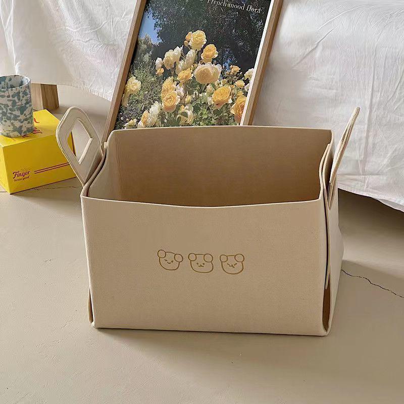 Felt Storage Basket with Handle - Multipurpose Organizer for Toys, Laundry, and Sundries with Custom Logo