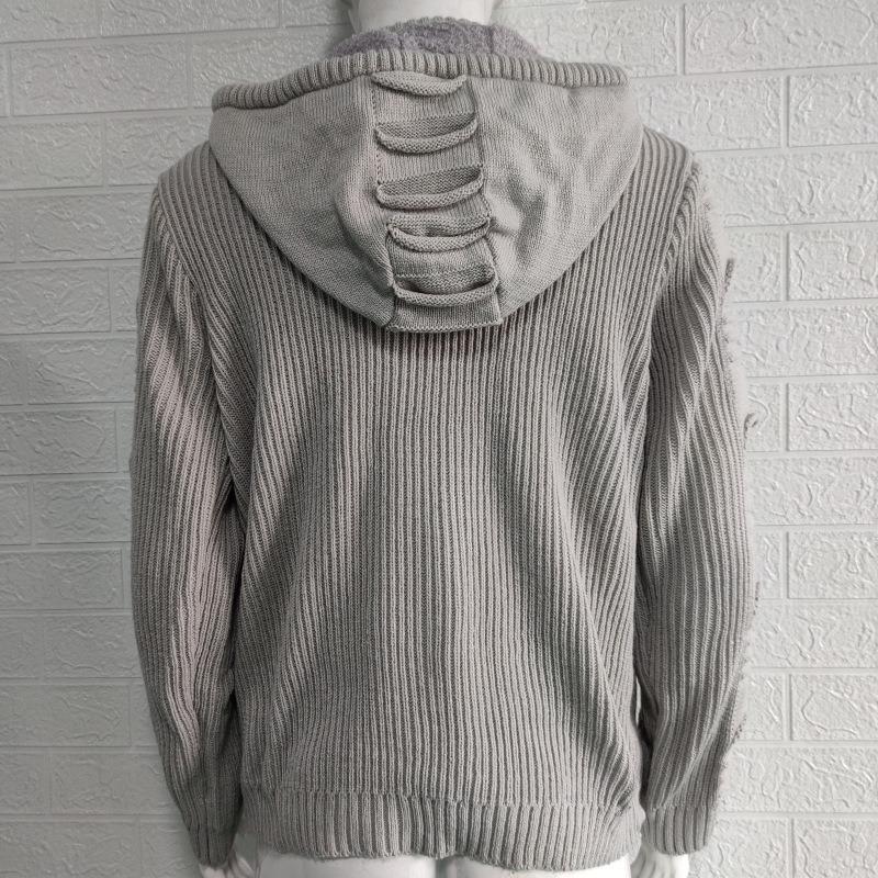 2025 Winter Sweater Cardigan Men's Hooded Knitted Cardigan Jacket