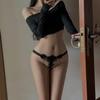 Sexy Panties Female Tipsy Fringed Embroidery Temptation Hot Hollow Flirting Massage Pearl Couple Sexy Thong