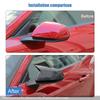 Car Rearview Mirror Decorative Frame Protective Cover For Ford Mustang 2015 Up Car Exterior Accessories , ABS Plastic