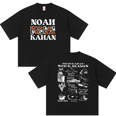 Noah Kahan Stick Season Tour 2026 Print T Shirt Unisex Women Casual Fashion Oversized Cotton Tshirt Vintage Harajuku Clothing Tees