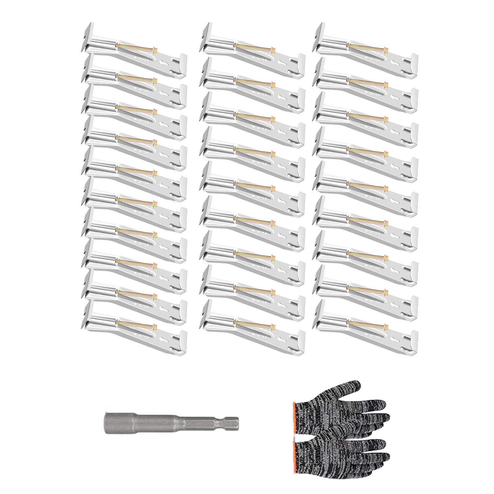 

28Pcs Concealed Gutter Hangers with Pre-Inserted Quick Screw Gutter Clip Rain Gutter Brackets for Gutters Repair