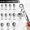 Chrome Vanadium Steel Ratchet Wrench Set 180° Rotating Gear 72-Tooth Spanner Interchangeable Head Wrench Interchangeable Heads