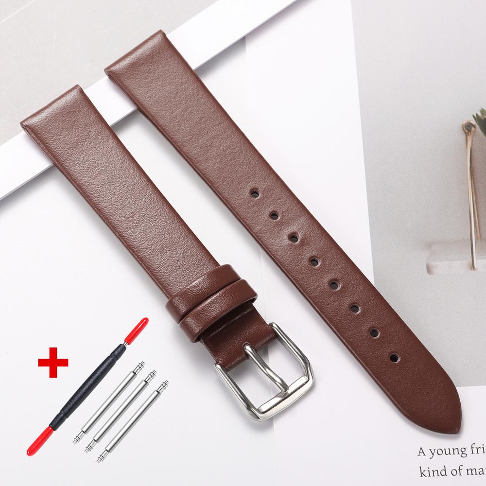 Genuine Leather Watch Bracelet Womens Fashion Watchband Wristwatches Mini Band 10mm 12mm 14mm 16mm Red White Color Small Strap