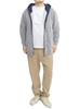 One Colors Men's Zip-Up Seersucker Stretch Summer Jacket, Short/Long Sleeve Hoodie, Size 5L, Striped (Long Sleeve)
