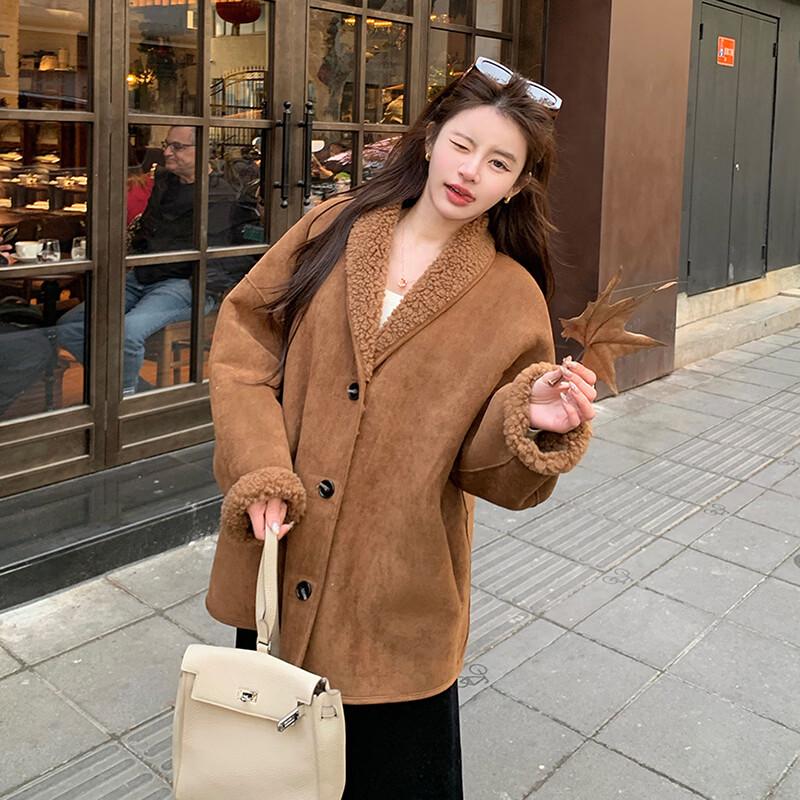 Kaiser Women's Wool Shearling Reversible Coat