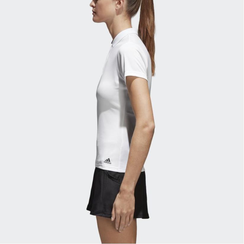 adidas Club Solid Color Breathable Short Sleeve Polo Shirt Women Tops White CE1480