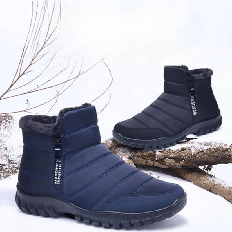 Modă Iarnă Ghete de Zăpadă pentru Bărbați cu Fermoar Dublu Impermeabile Cizme de Ploaie de Pluș Pescuit Iarnă Cizme Calde Ghete pentru Bărbați