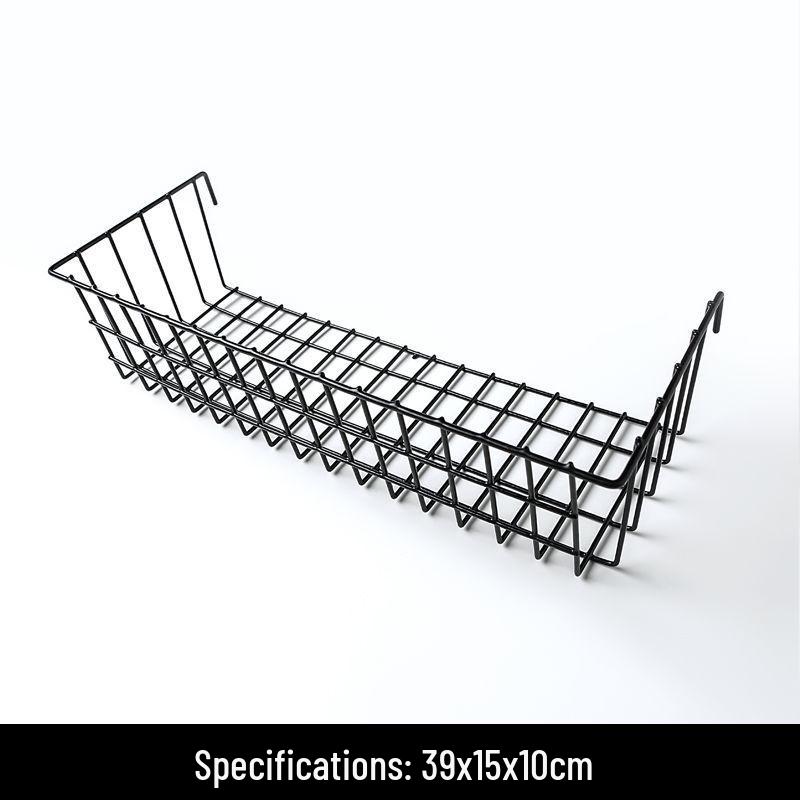 Wire Mesh Grid Hanging Storage Basket for Bathroom and Kitchen Organization