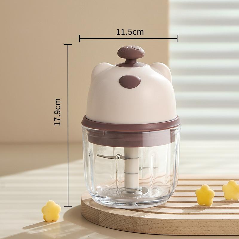 Tocător electric de usturoi Mini robot de bucătărie din sticlă Multifuncțional Pasator de bucătărie pentru usturoi, ardei iute, mâncare pentru bebeluși, blender de fructe