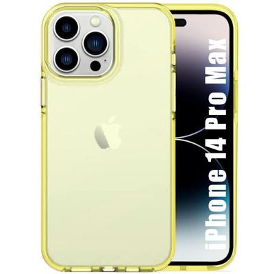 Чехол - ТПУ - для iPhone 14 Pro Max - Желтый - Полупрозрачный - Легкий противоударный