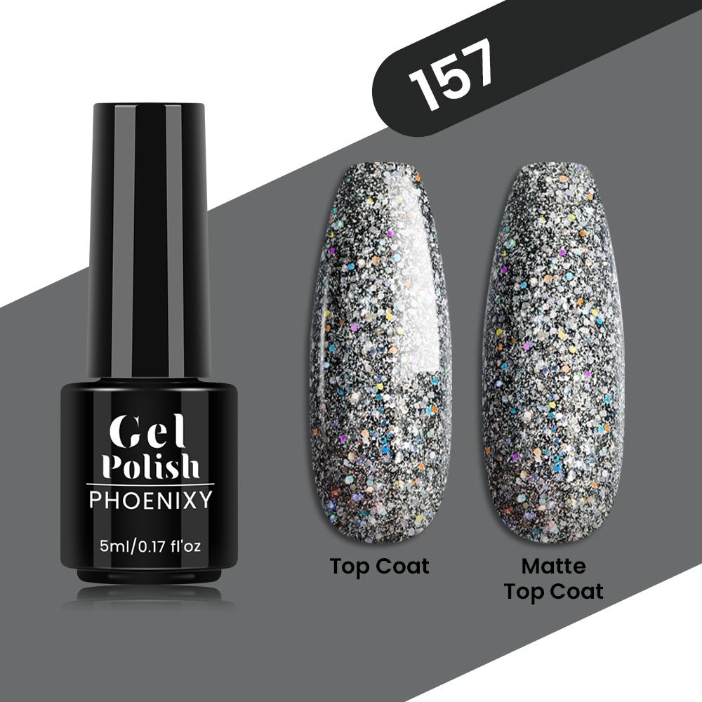 PHOENIXY 80 Farben Nagel-Gel-Nagellack, 5 ml, UV-LED-Farb-Nagelkunst-Hybrid-Nagellack, Liner-Gel, Maniküre-Kunst, semi-permanent, glitzernd, glänzende Farben-Gel