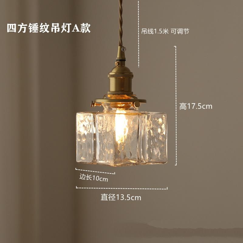 Japansk hjemmedekorasjon i glass anheng Lampe Vintage Messing Rustikk Led-tak hengende lys for soverom Spisebord lysekroner