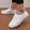 Women's Slip on Shoes Simple Mesh Design Comfortable Breathable Non Slip Shoes Outdoor Lawn Walking Leisure Vulcanized Shoes