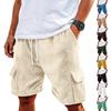 Men's Corduroy Casual Cargo Shorts | Elastic Drawstring Waist Shorts With Multi Pockets For Daily Wear
